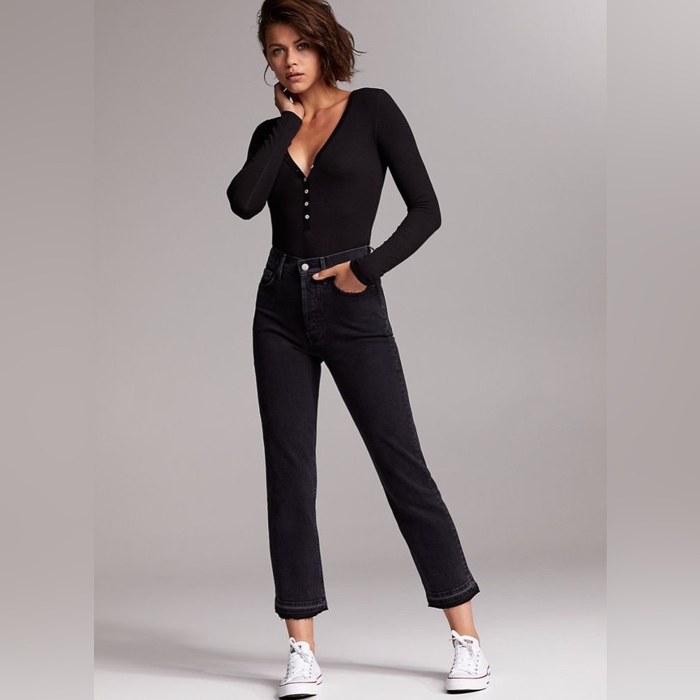 Denim Forum Arlo Straight Leg High Rise Jeans